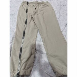 Goodiellow & Co Vintage Beige Sweatpants Unisex Logo Stripe Elastic Waistband